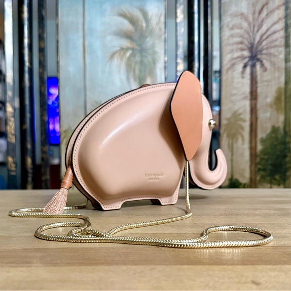Kate Spade Pink Leather Elephant Crossbody Bag Purse - Picture 4 of 12